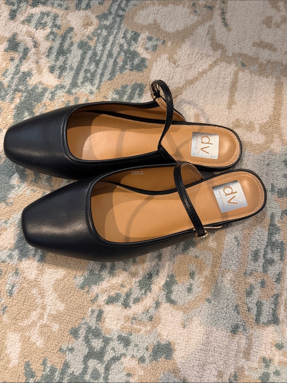 DV by Dolce Vita Black Square Toe Mary Jane Mules